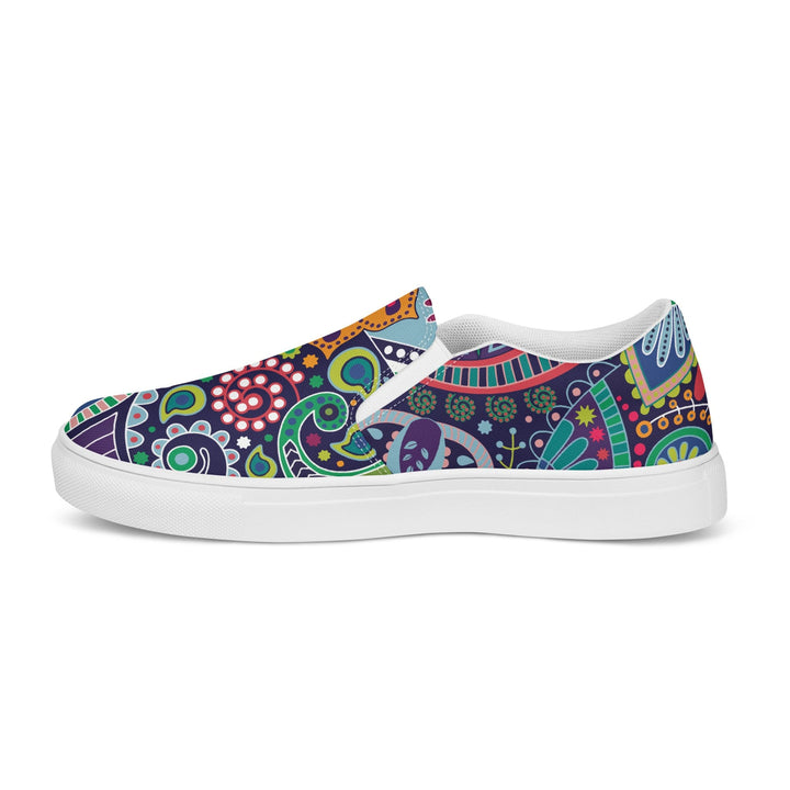 Womens Slip-on Canvas Shoes Floral Paisley 22523