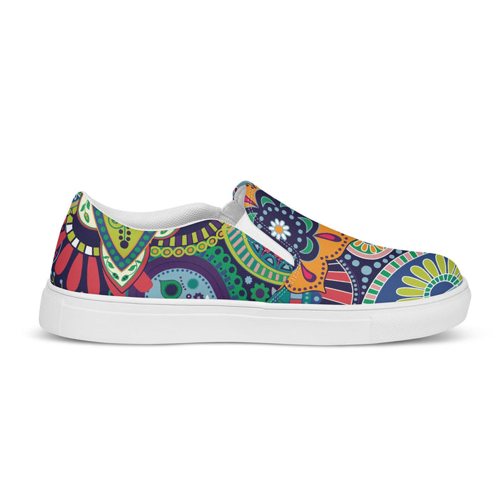 Womens Slip-on Canvas Shoes Floral Paisley 22523