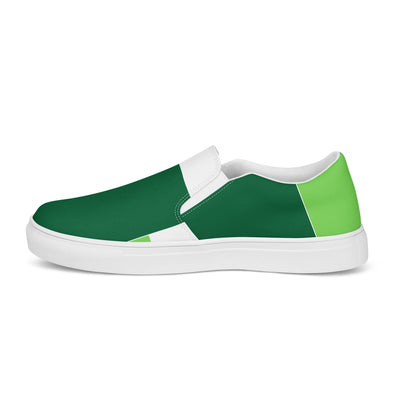 Women’s Slip-on Canvas Shoes Lime Forest Irish Green Colorblock - Womens