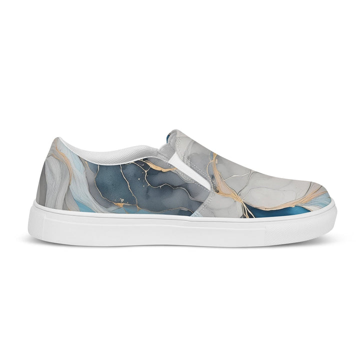 Womens Slip-on Canvas Shoes Marble Cloud of Grey Pink Blue 63389