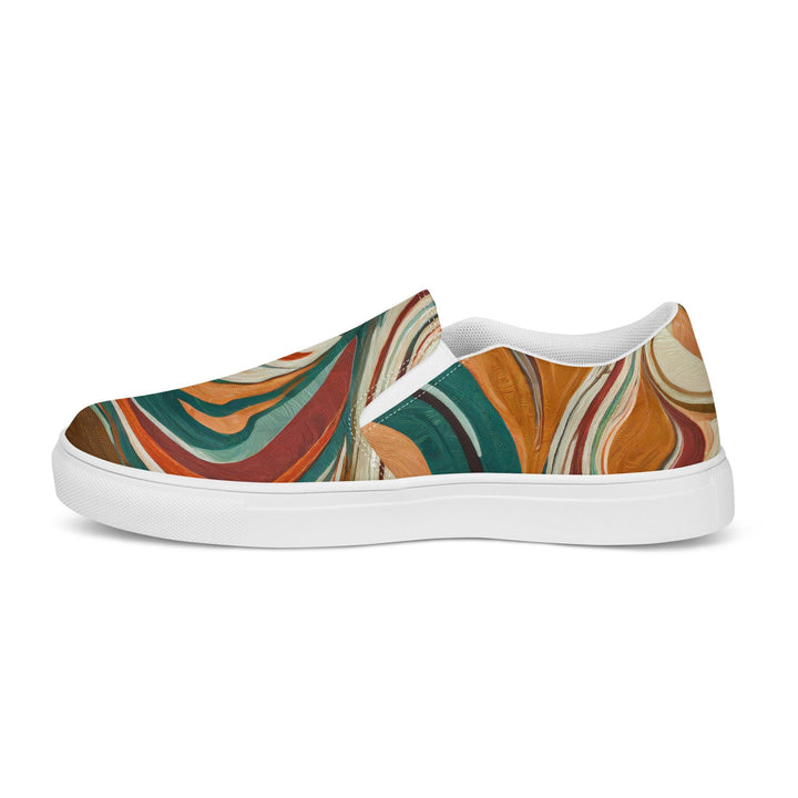 Womens Slip-on Canvas Shoes Marble Print 17163