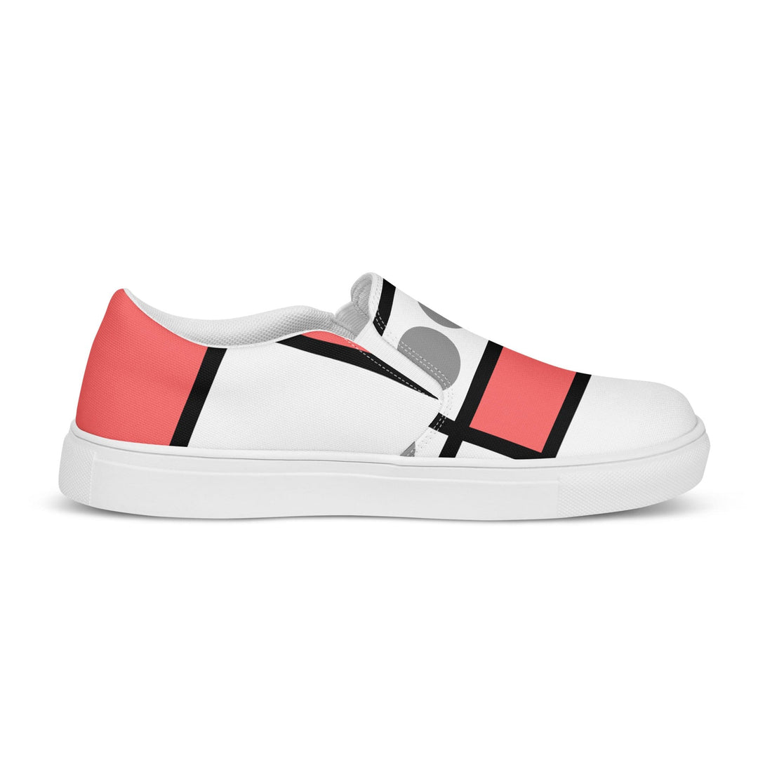 Womens Slip-on Canvas Shoes Pale Red Print