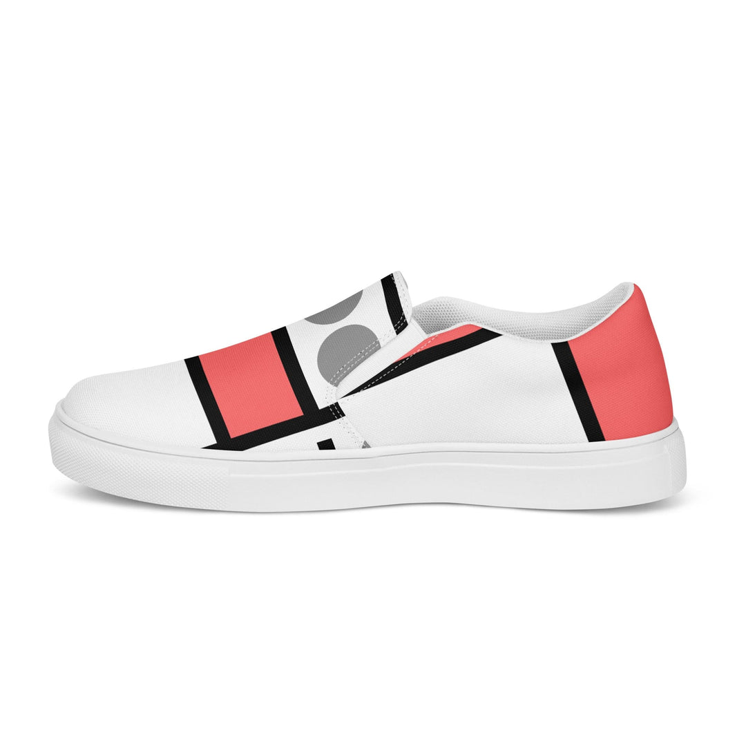 Womens Slip-on Canvas Shoes Pale Red Print