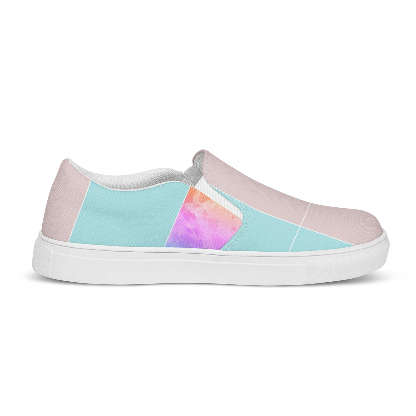 Women’s Slip-on Canvas Shoes Pastel Colorblock Watercolor Illustration