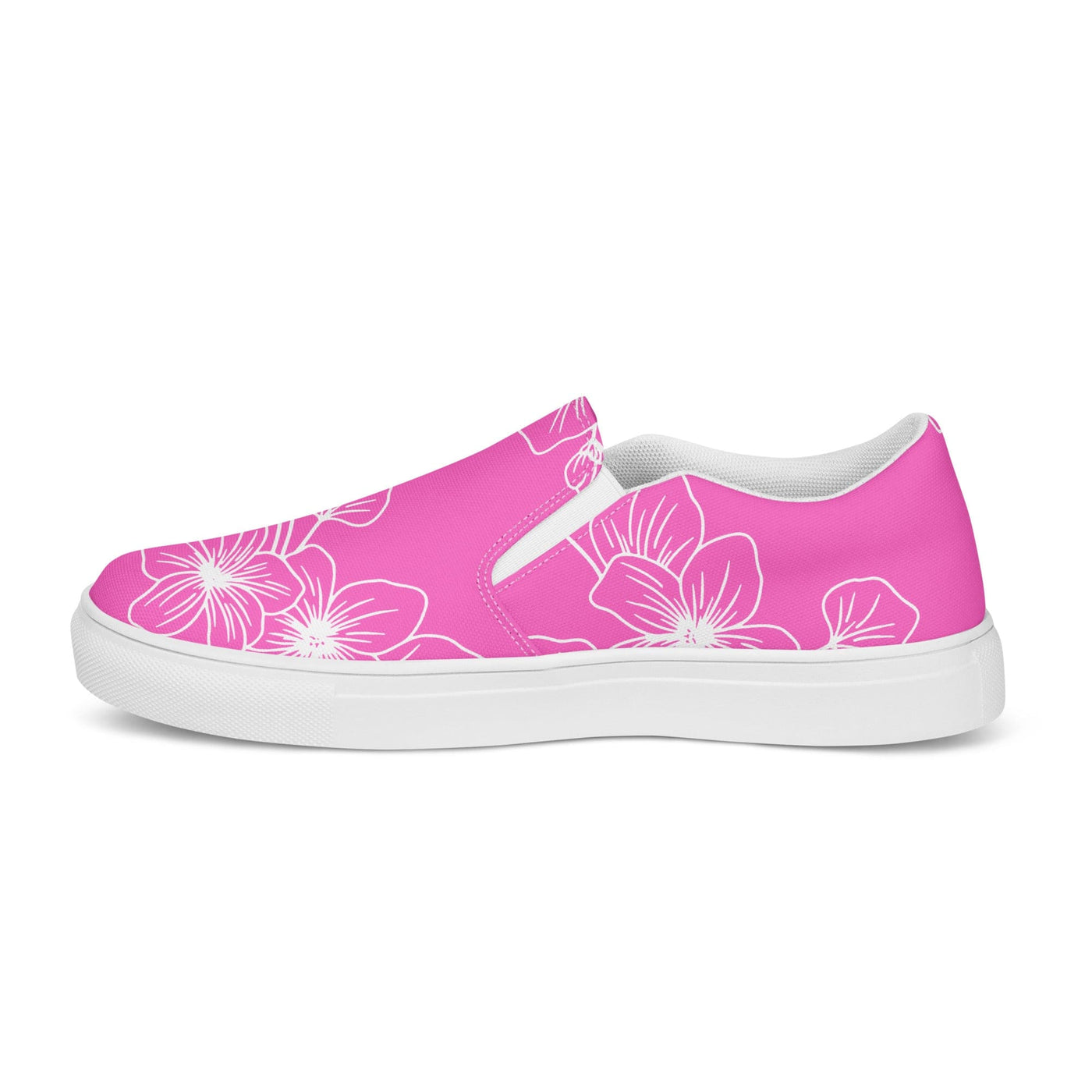 Womens Slip-on Canvas Shoes Pink Floral Print - Womens | Sneakers