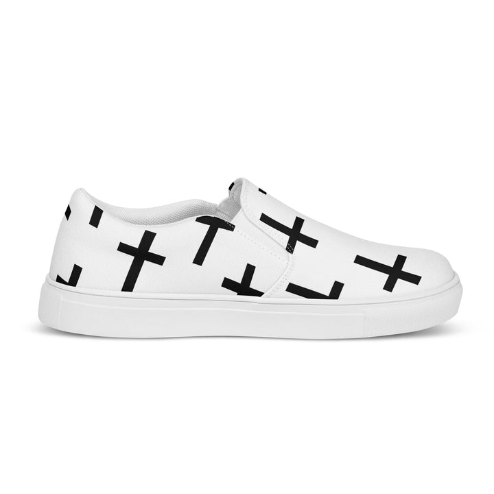 Womens Slip-on Canvas Shoes Seamless Cross Pattern