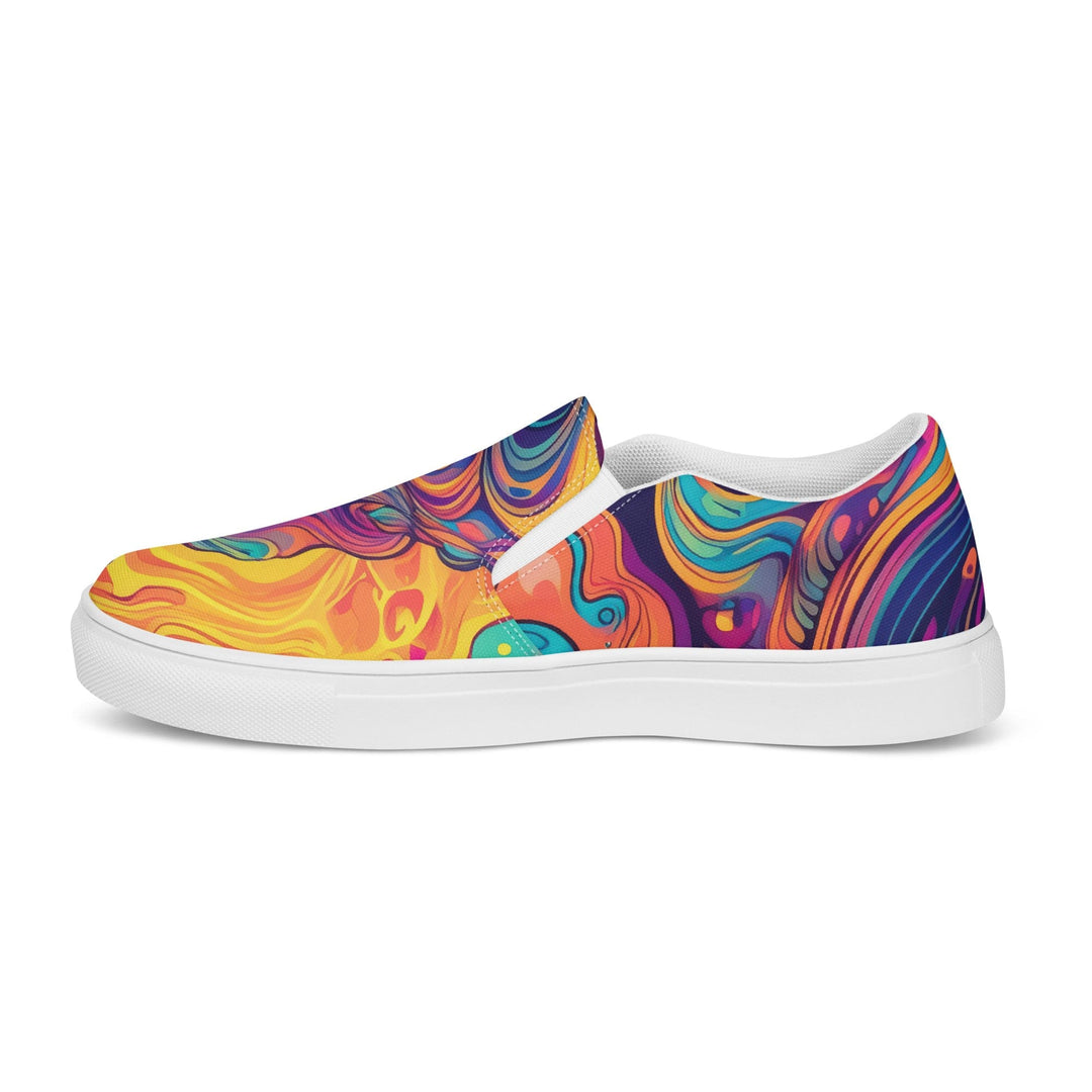 Womens Slip-on Canvas Shoes Vibrant Psychedelic Rave Pattern - 2