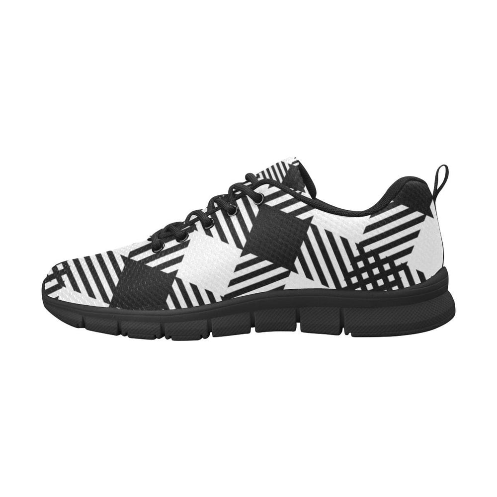 Womens Sneakers Black and White Plaid Print Running Shoes - Womens | Sneakers