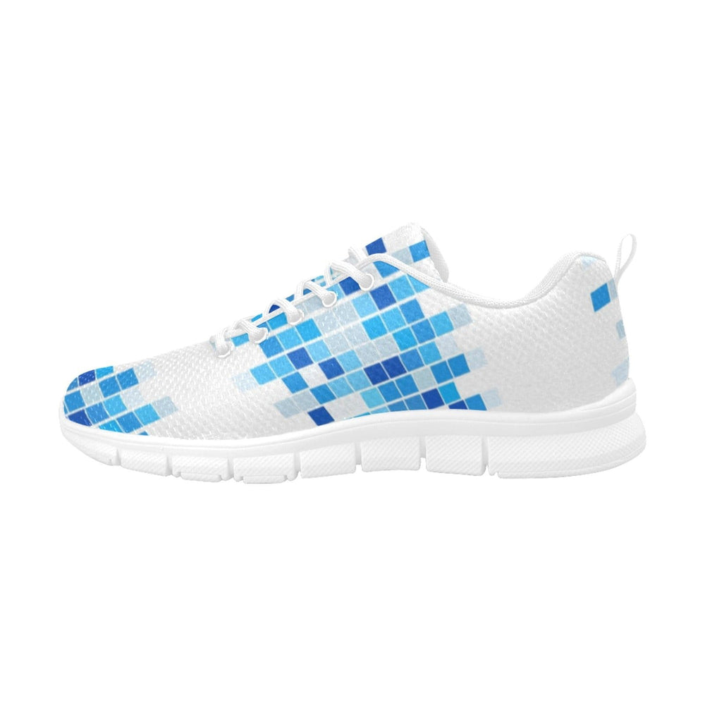 Womens Sneakers Blue and White Mosaic Print Running Shoes - Womens | Sneakers