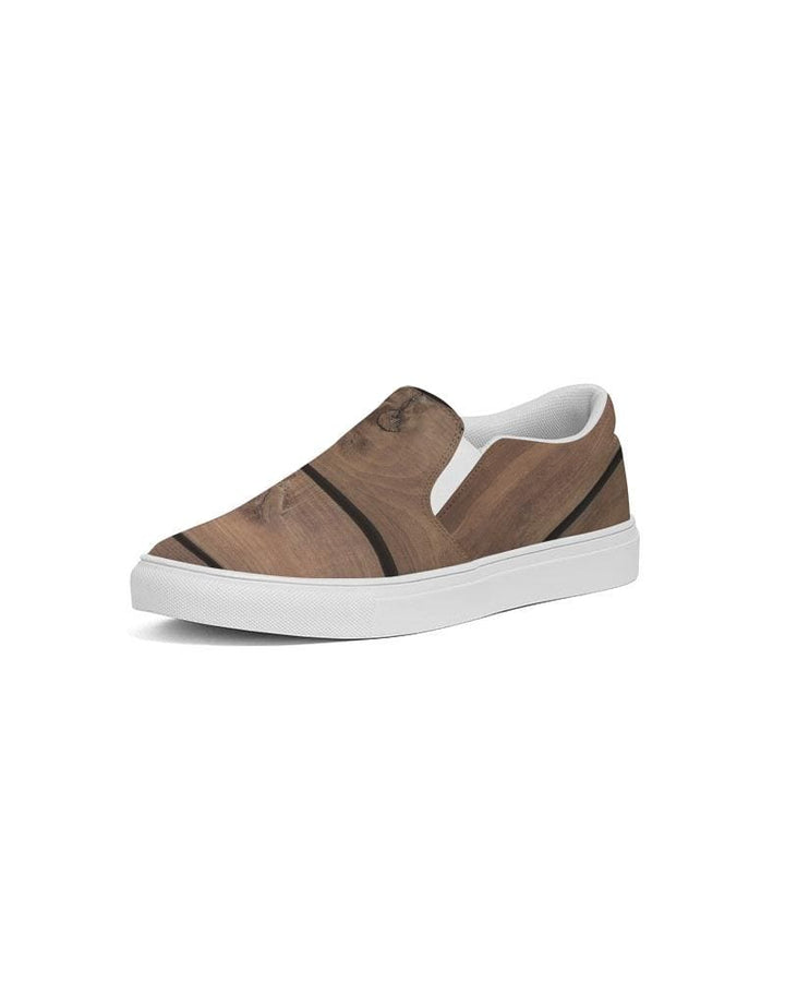 Womens Sneakers - Canvas Slip On Shoes Brown Plank Print - Womens | Sneakers