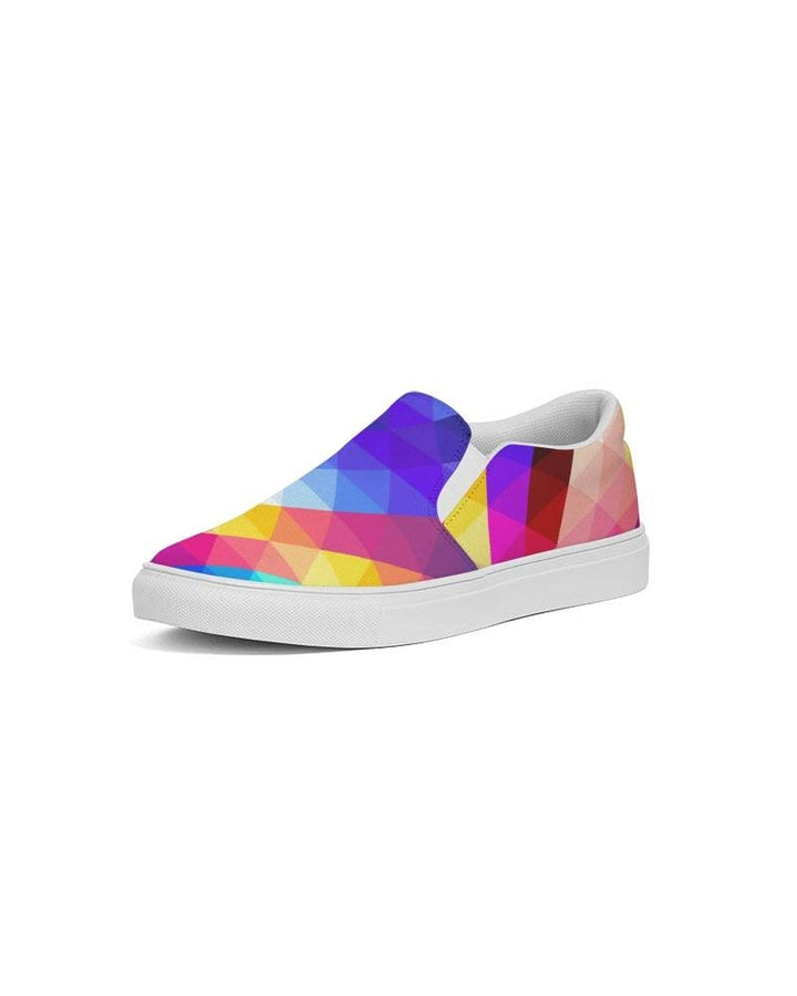 Womens Sneakers - Canvas Slip On Shoes Multicolor Retro Print - Womens