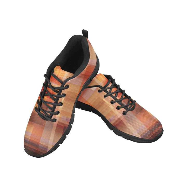 Womens Sneakers Geometric Brown and Black Running Shoes - Womens | Sneakers