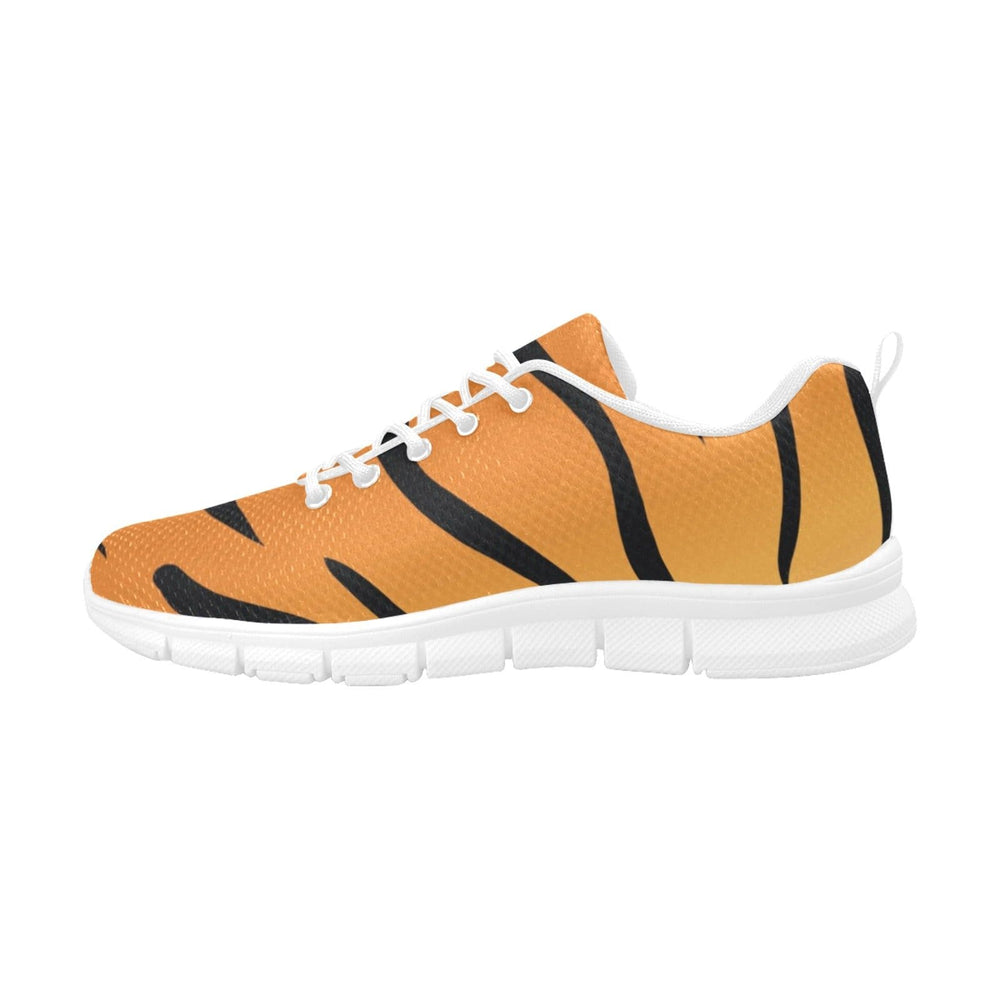 Womens Sneakers Orange and Black Tiger Striped Running Shoes - Womens