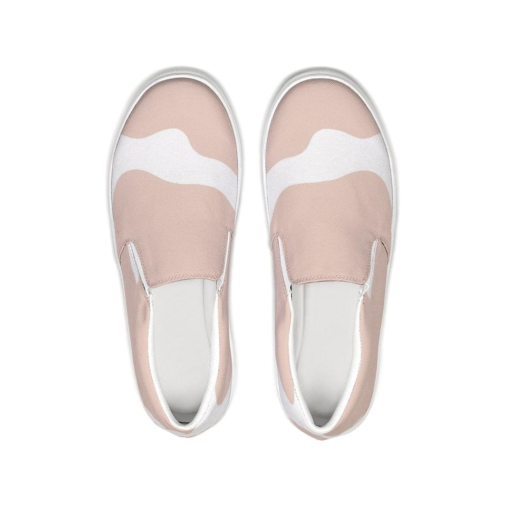 Womens Sneakers Peach & White Low Top Slip-on Canvas Shoes - Womens | Sneakers