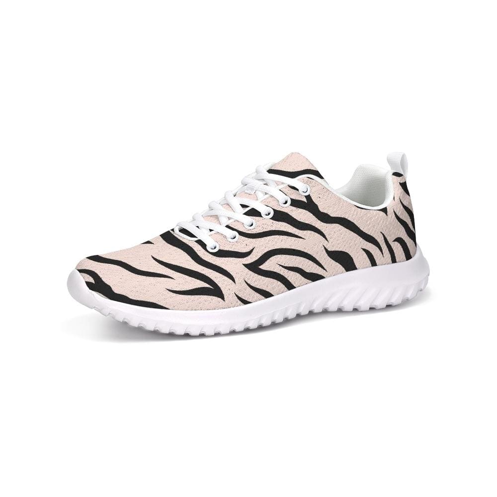 Womens Sneakers - Pink and Black Zebra Stripe Canvas Sports Shoes / Running