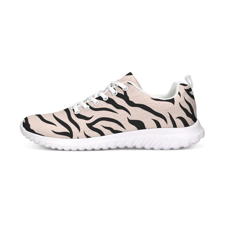 Womens Sneakers - Pink and Black Zebra Stripe Canvas Sports Shoes / Running