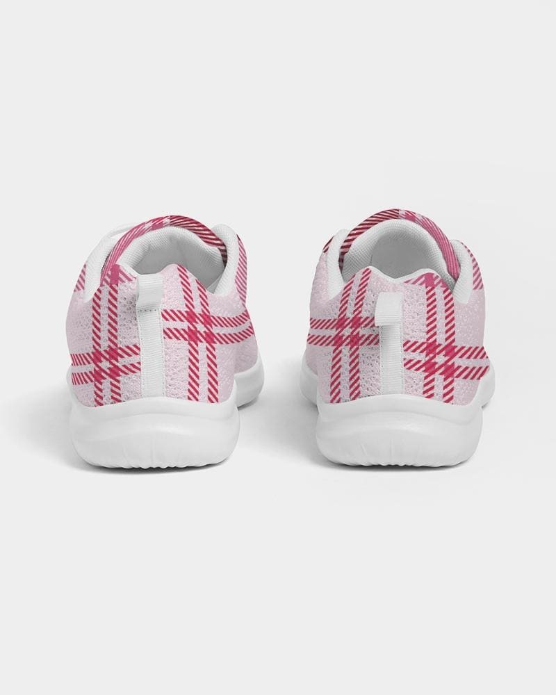 Womens Sneakers - Pink and White Plaid Running Sports Shoes - Womens | Sneakers