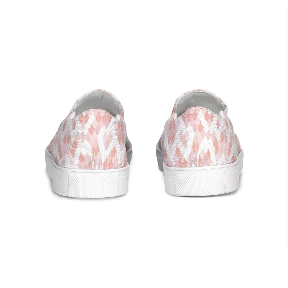 Womens Sneakers - Pink & White Low Top Slip-on Canva Shoes - Womens | Sneakers