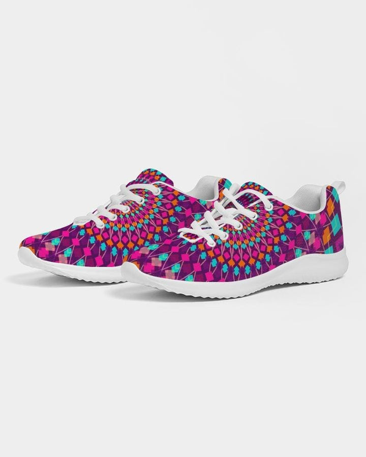 Womens Sneakers - Purple Kaleidoscope Style Canvas Sports Shoes / Running