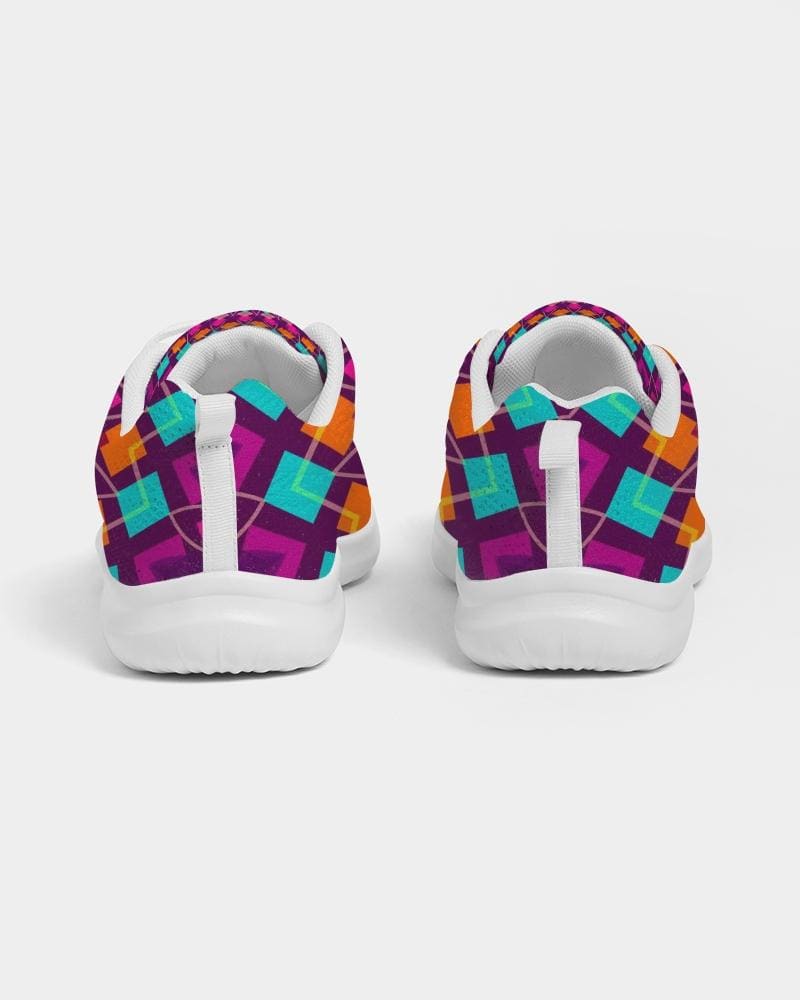 Womens Sneakers - Purple Kaleidoscope Style Canvas Sports Shoes / Running