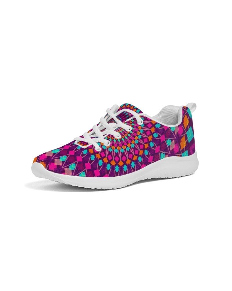 Womens Sneakers - Purple Kaleidoscope Style Canvas Sports Shoes / Running