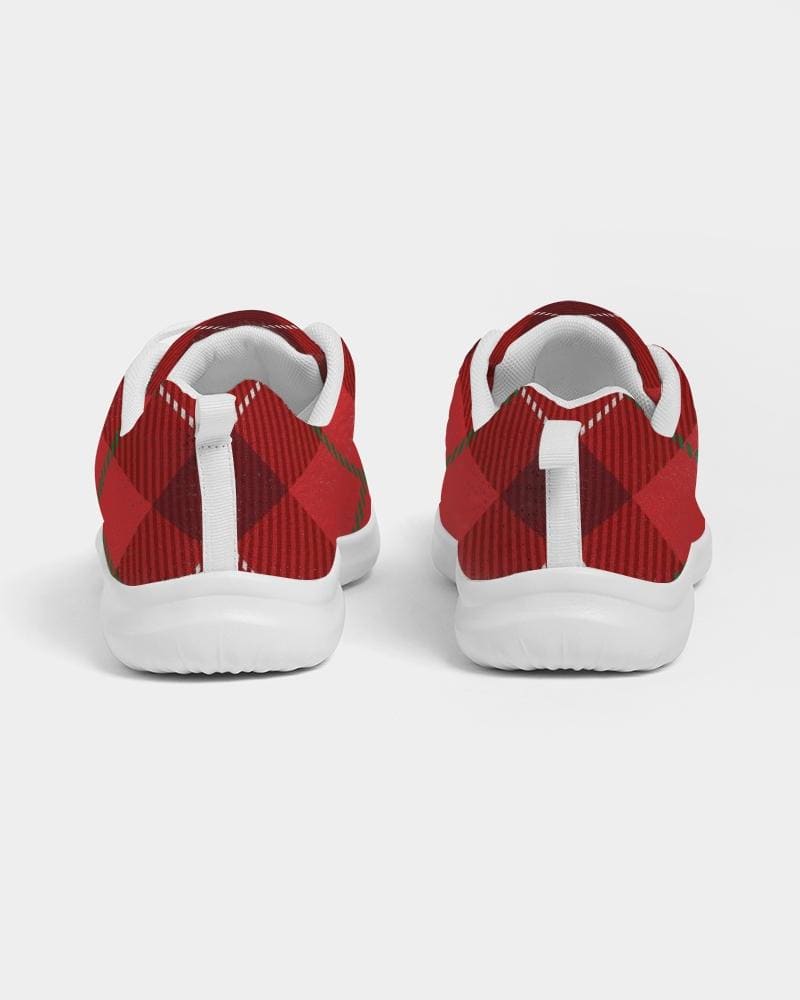 Womens Sneakers - Red Plaid Canvas Sports Shoes / Running - Womens | Sneakers