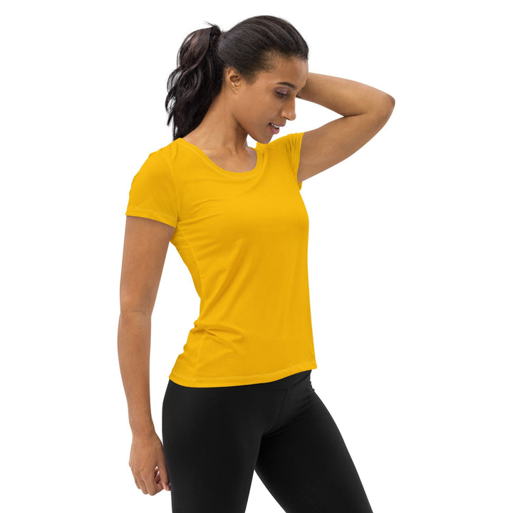 Womens Stretch Fit Athletic Sports T-shirt - Golden Yellow