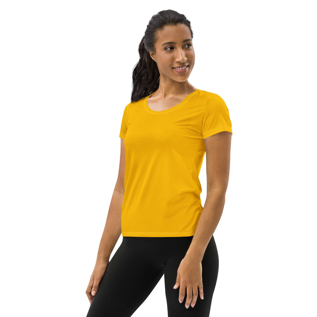 Womens Stretch Fit Athletic Sports T-shirt - Golden Yellow
