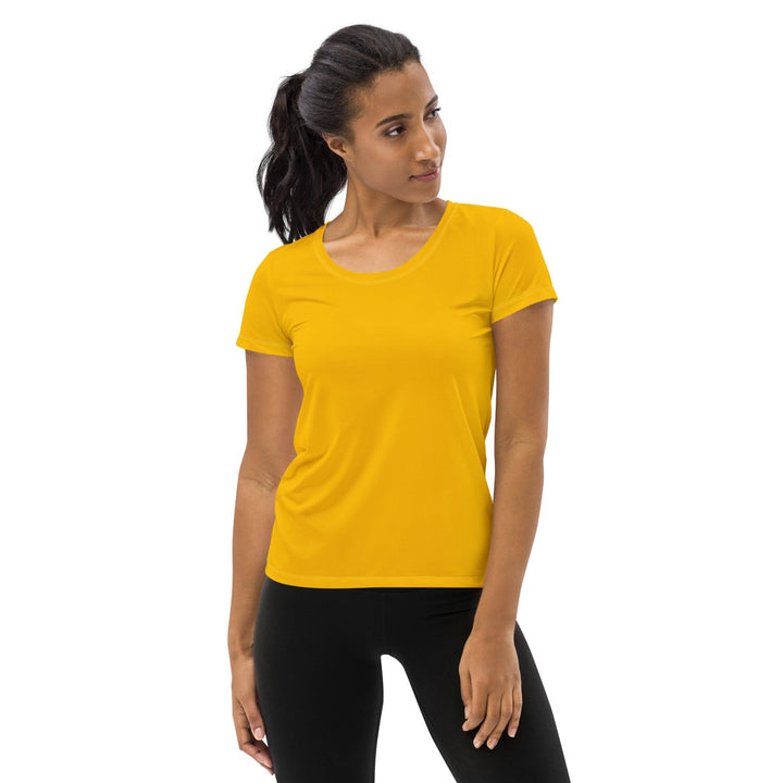 Womens Stretch Fit Athletic Sports T-shirt - Golden Yellow