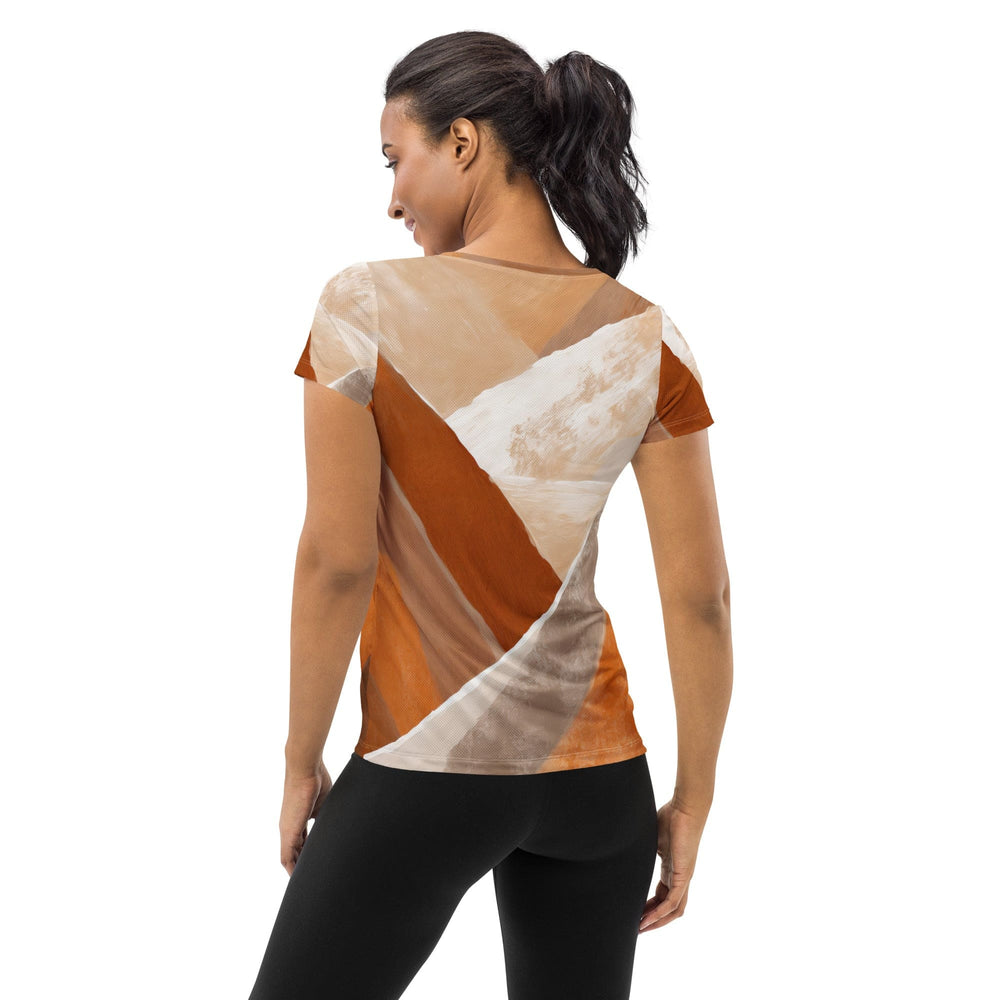 Womens Stretch Fit Athletic Sports T-shirt - Boho Watercolor Print