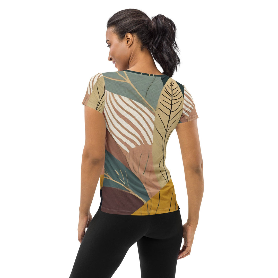 Womens Stretch Fit Athletic Sports T-shirt - Boho Style Print