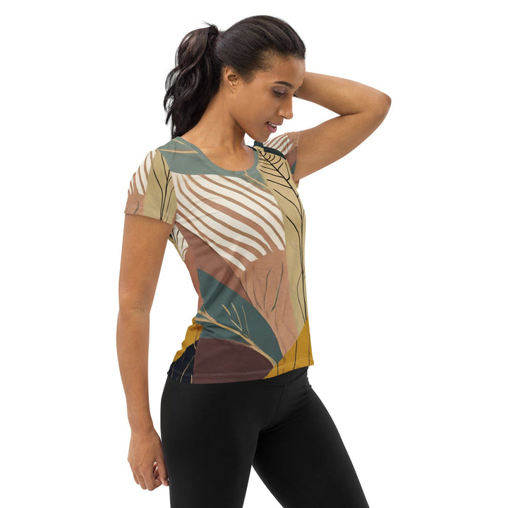 Womens Stretch Fit Athletic Sports T-shirt - Boho Style Print