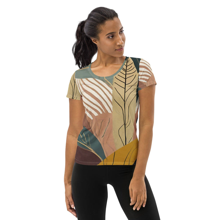 Womens Stretch Fit Athletic Sports T-shirt - Boho Style Print