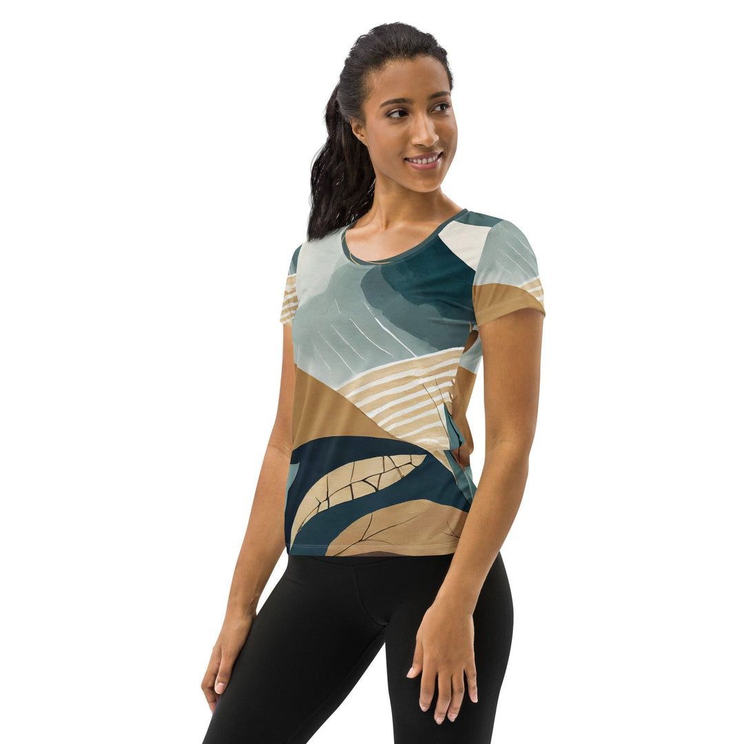Womens Stretch Fit Athletic Sports T-shirt - Boho Style Print 3