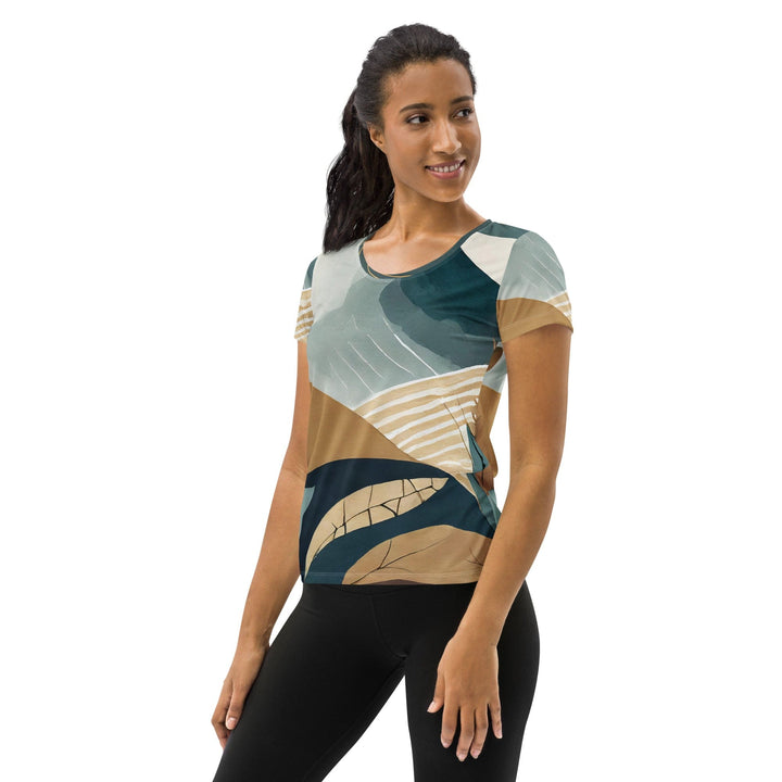 Womens Stretch Fit Athletic Sports T-shirt - Boho Style Print 3