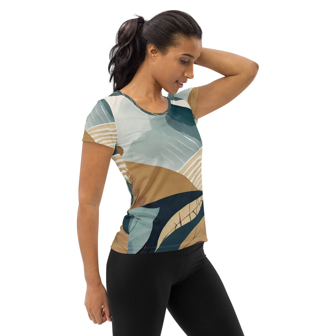 Womens Stretch Fit Athletic Sports T-shirt - Boho Style Print 3
