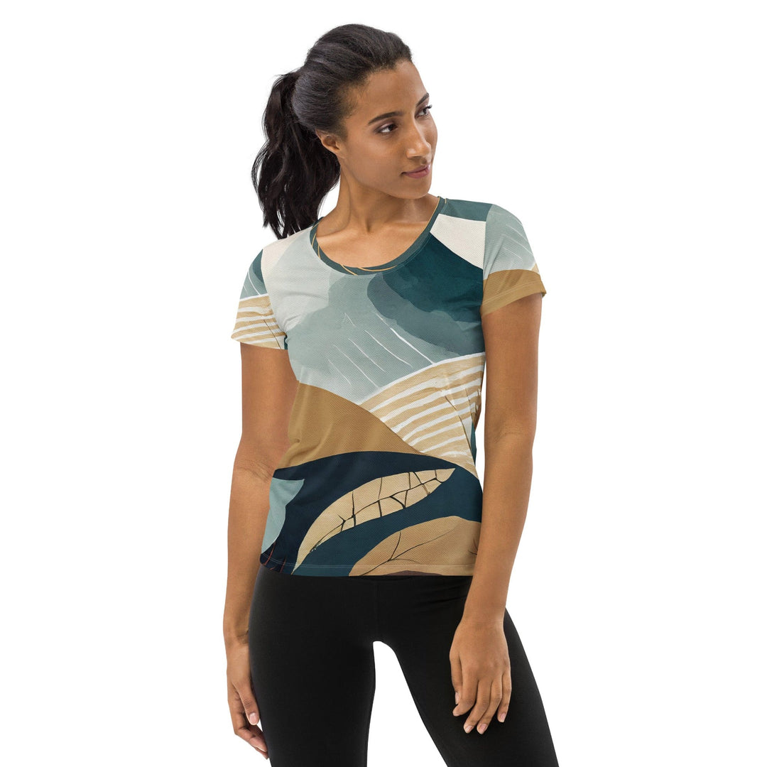 Womens Stretch Fit Athletic Sports T-shirt - Boho Style Print 3