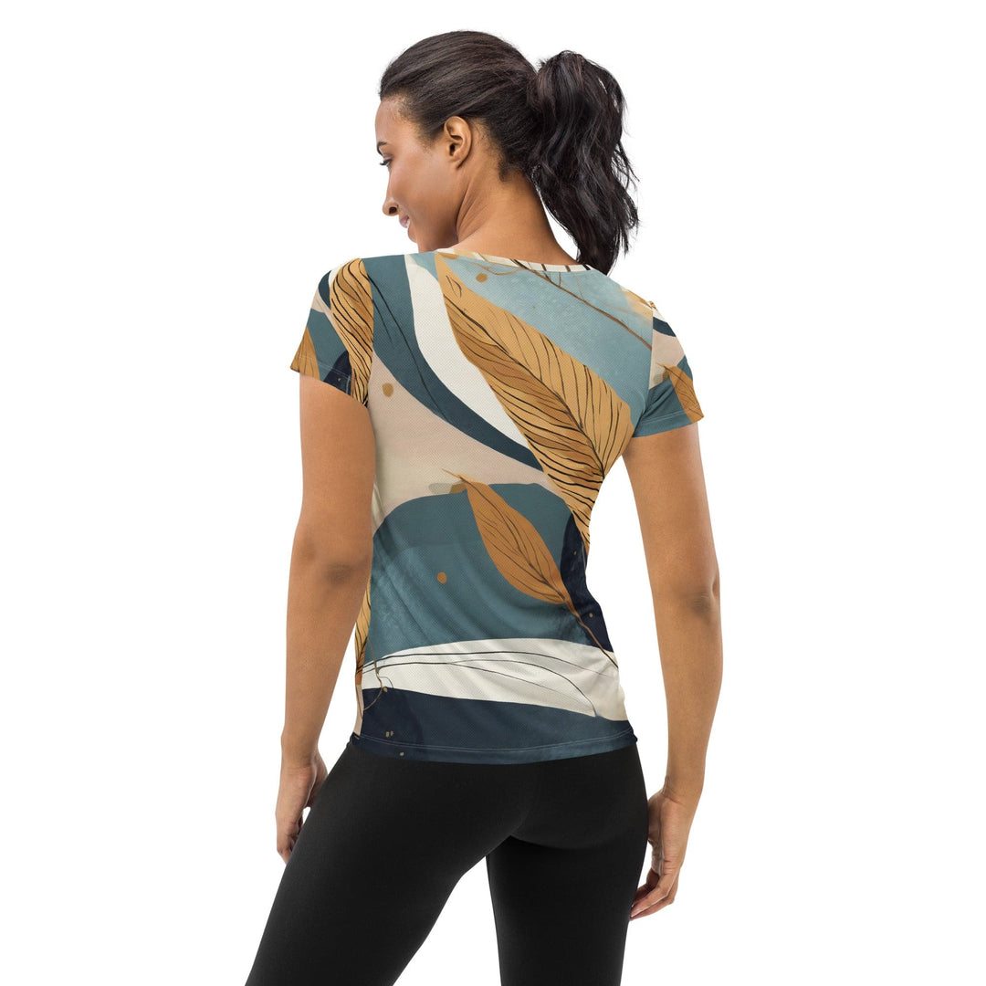 Womens Stretch Fit Athletic Sports T-shirt - Boho Style Print