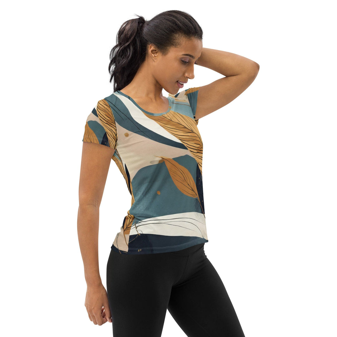 Womens Stretch Fit Athletic Sports T-shirt - Boho Style Print