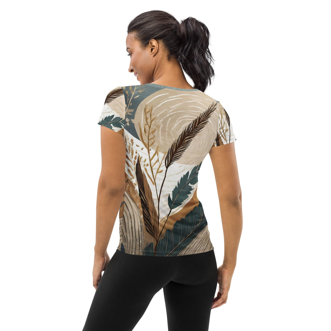 Womens Stretch Fit Athletic Sports T-shirt - Boho Style Print