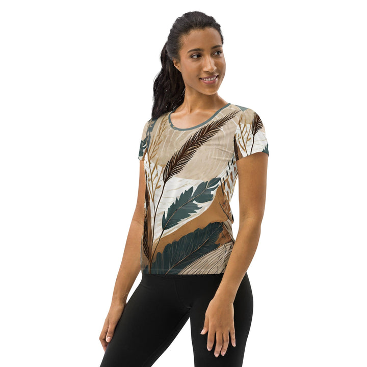 Womens Stretch Fit Athletic Sports T-shirt - Boho Style Print