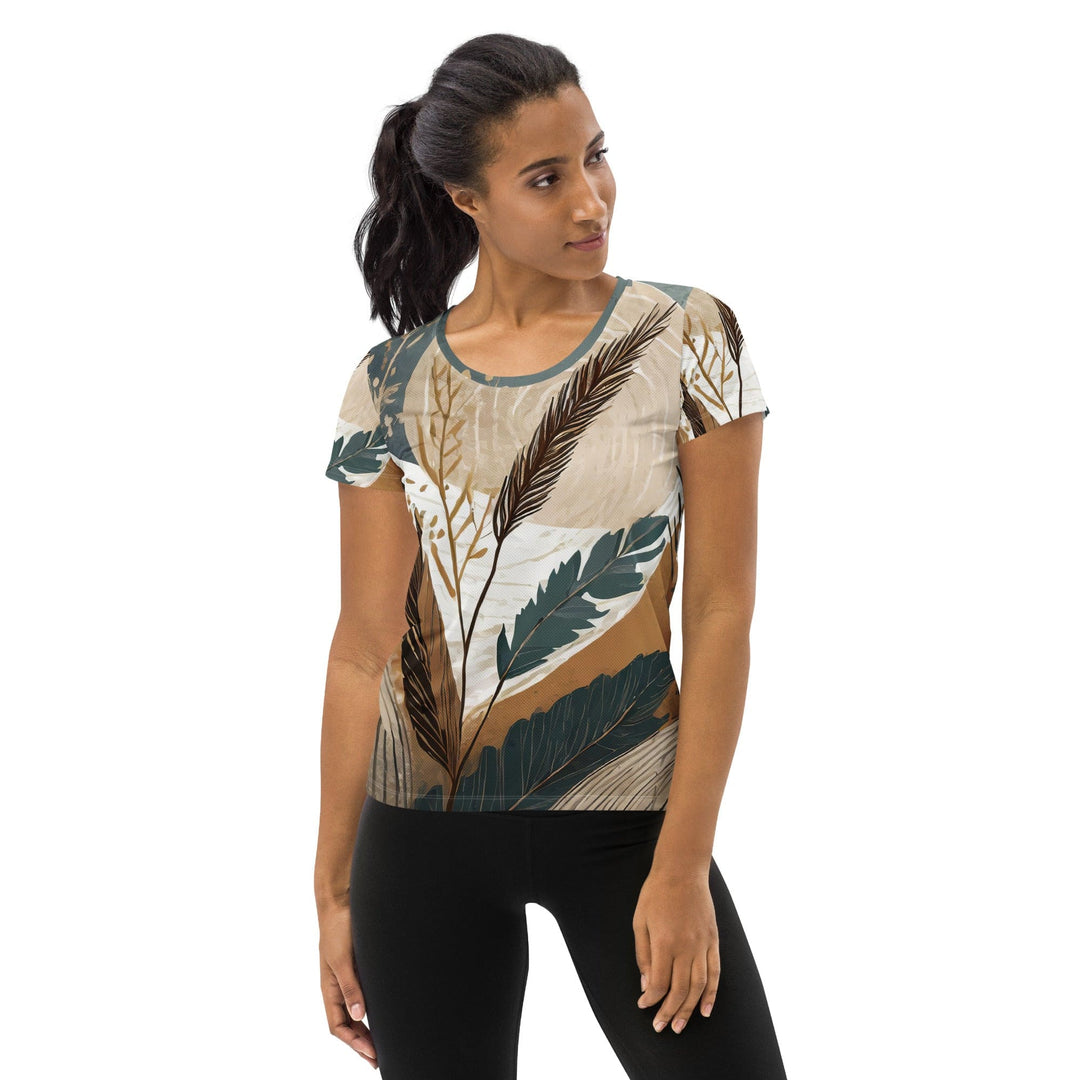 Womens Stretch Fit Athletic Sports T-shirt - Boho Style Print