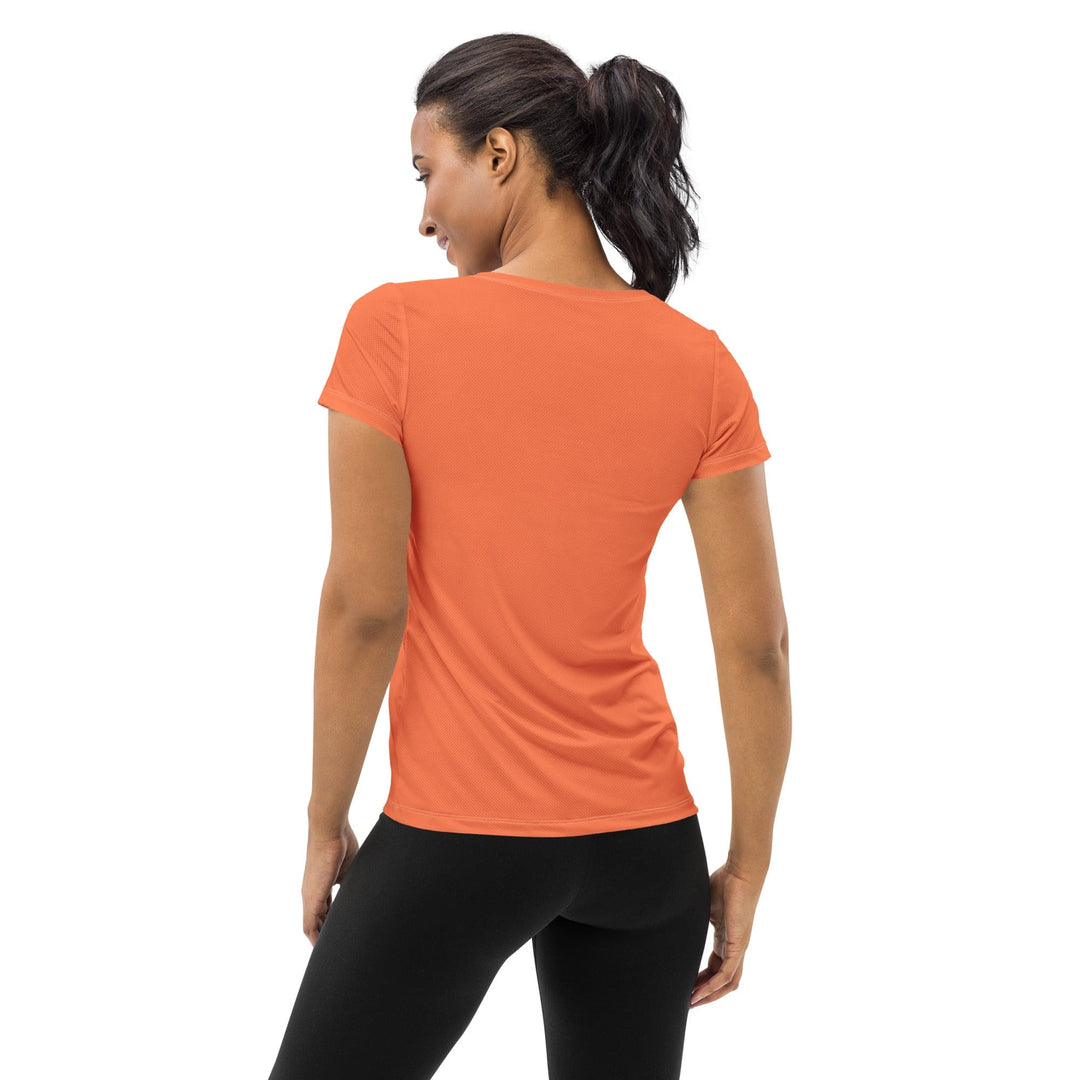 Womens Stretch Fit Athletic Sports T-shirt - Coral Orange Red