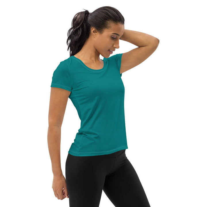 Womens Stretch Fit Athletic Sports T-shirt - Dark Teal Green