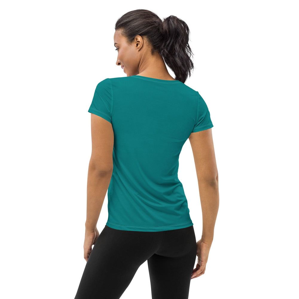 Womens Stretch Fit Athletic Sports T-shirt - Dark Teal Green