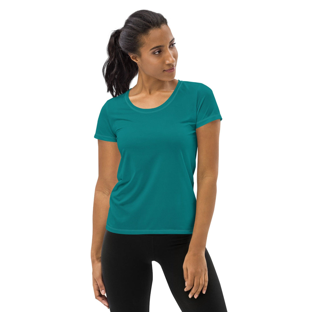 Womens Stretch Fit Athletic Sports T-shirt - Dark Teal Green