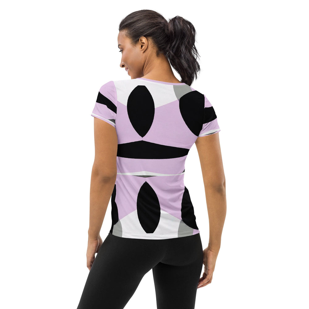 Womens Stretch Fit Athletic Sports T-shirt - Geometric Lavender