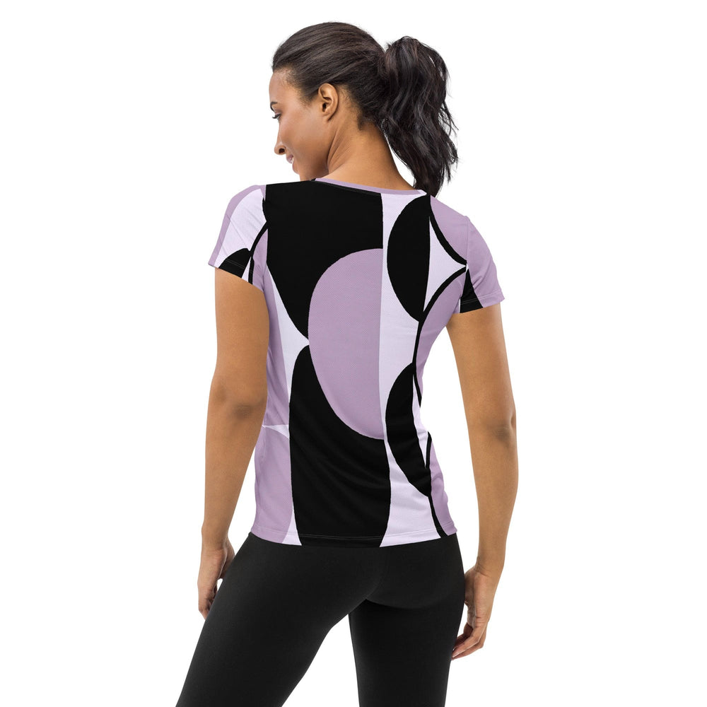 Womens Stretch Fit Athletic Sports T-shirt - Geometric Lavender