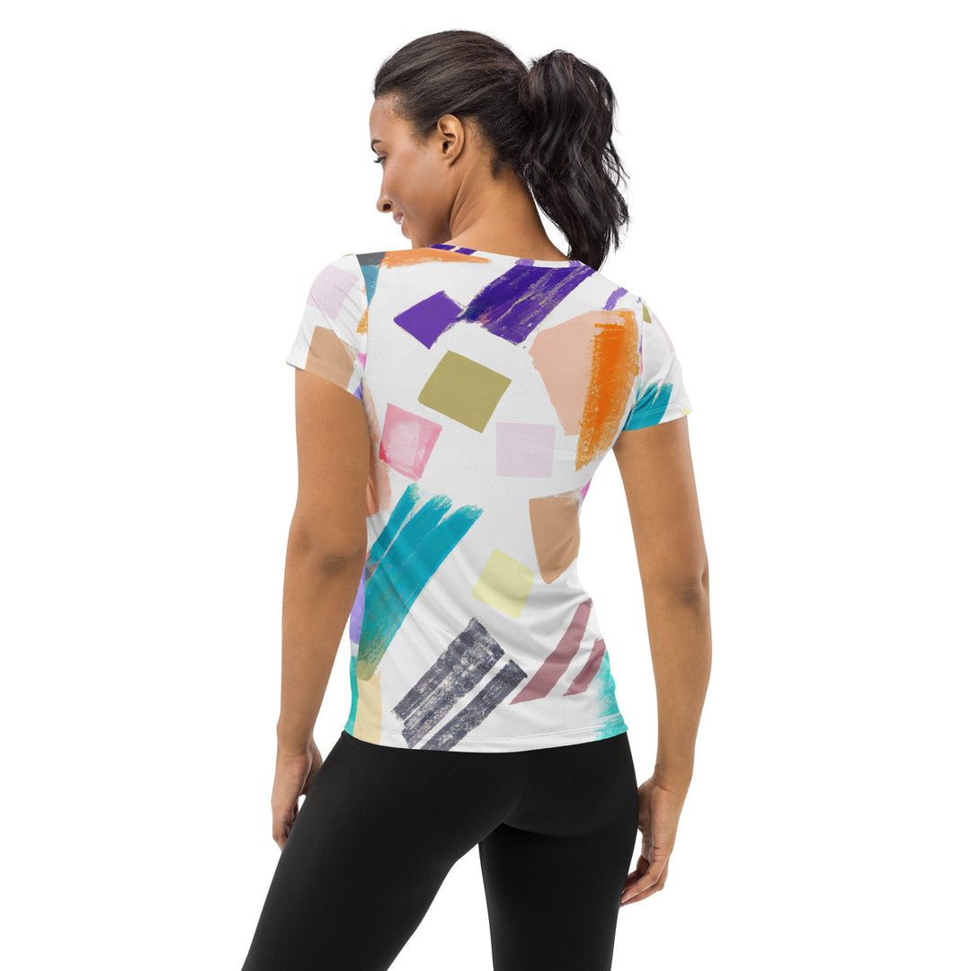 Womens Stretch Fit Athletic Sports T-shirt - Pastel Pattern