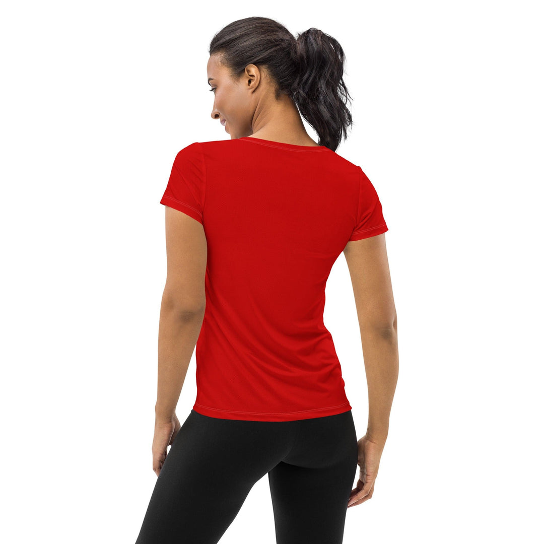 Womens Stretch Fit Athletic Sports T-shirt - Red